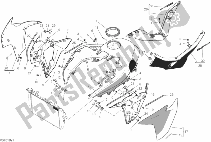 All parts for the 34a - Fairing of the Ducati Multistrada 1260 S Pikes Peak Thailand 2020